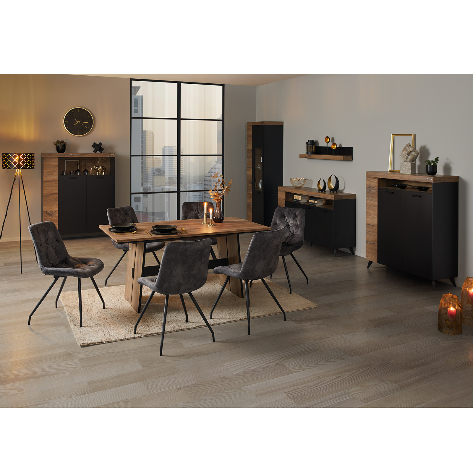 Kommode - Flagstaff Oak - anthrazit - 115 cm