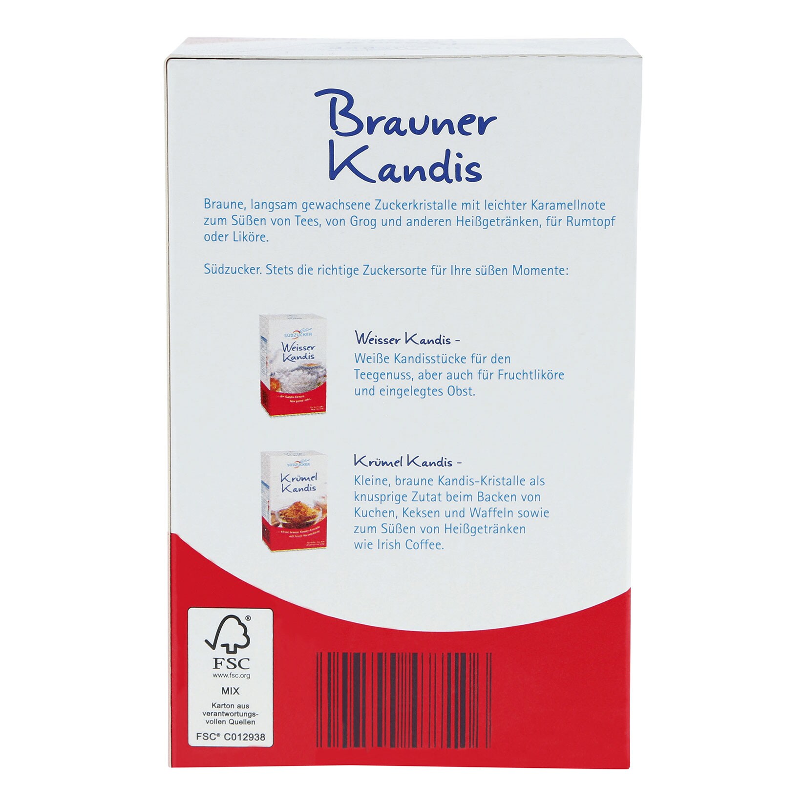 Südzucker Brauner Kandiszucker 500 g, 12er Pack