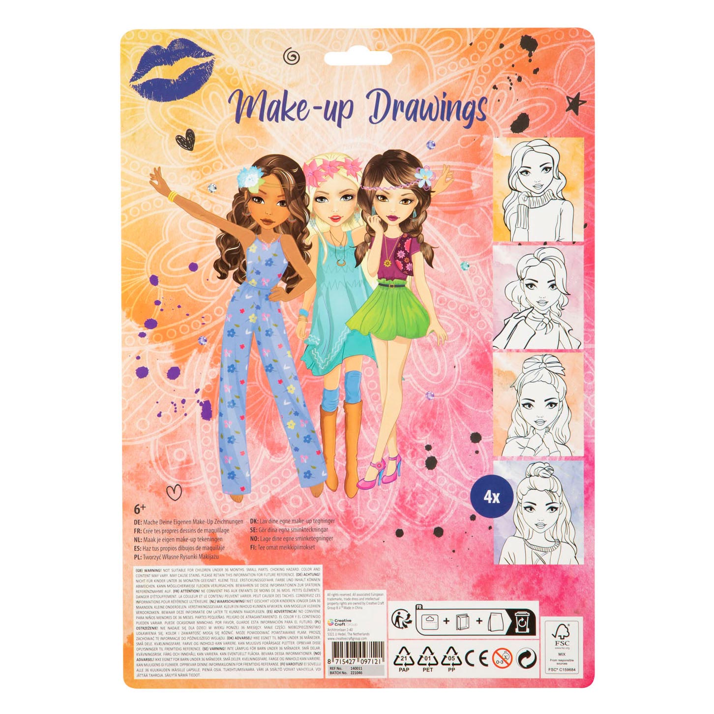 Besties Make-Up Tekeningen A4
