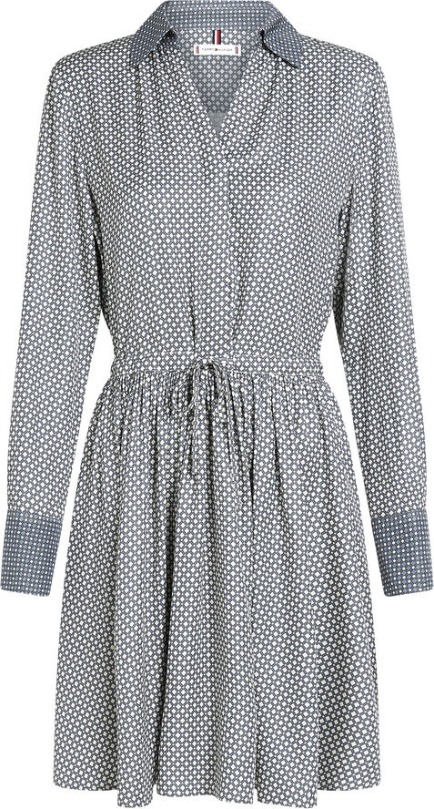 Tommy Hilfiger FLUID VIS BELTED SHORT DRESS Mini geo/ flint blue