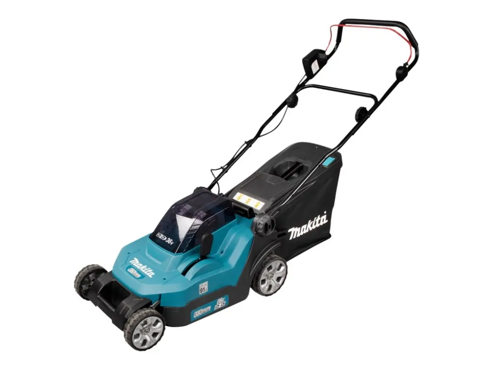 Makita DLM382PM2 - Græsslåmaskine - ledningfri - 18 V - 4 Ah - 2 batterier - 3700 opm - 38 cm - 16.9 kg