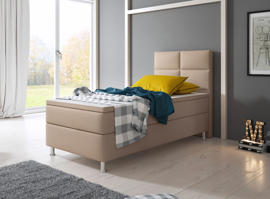 Boxspringbett MIAMI 90 x 200 cm beige