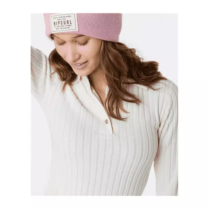 Teeshirt femme RIPCURL Polo Cosy Ecru Marle