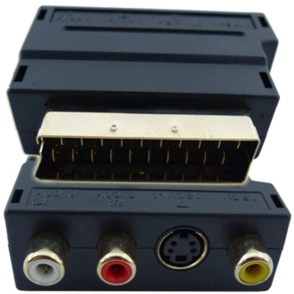 Scart auf S-Video Adapter 3 x Cinch Audio Video Buchse