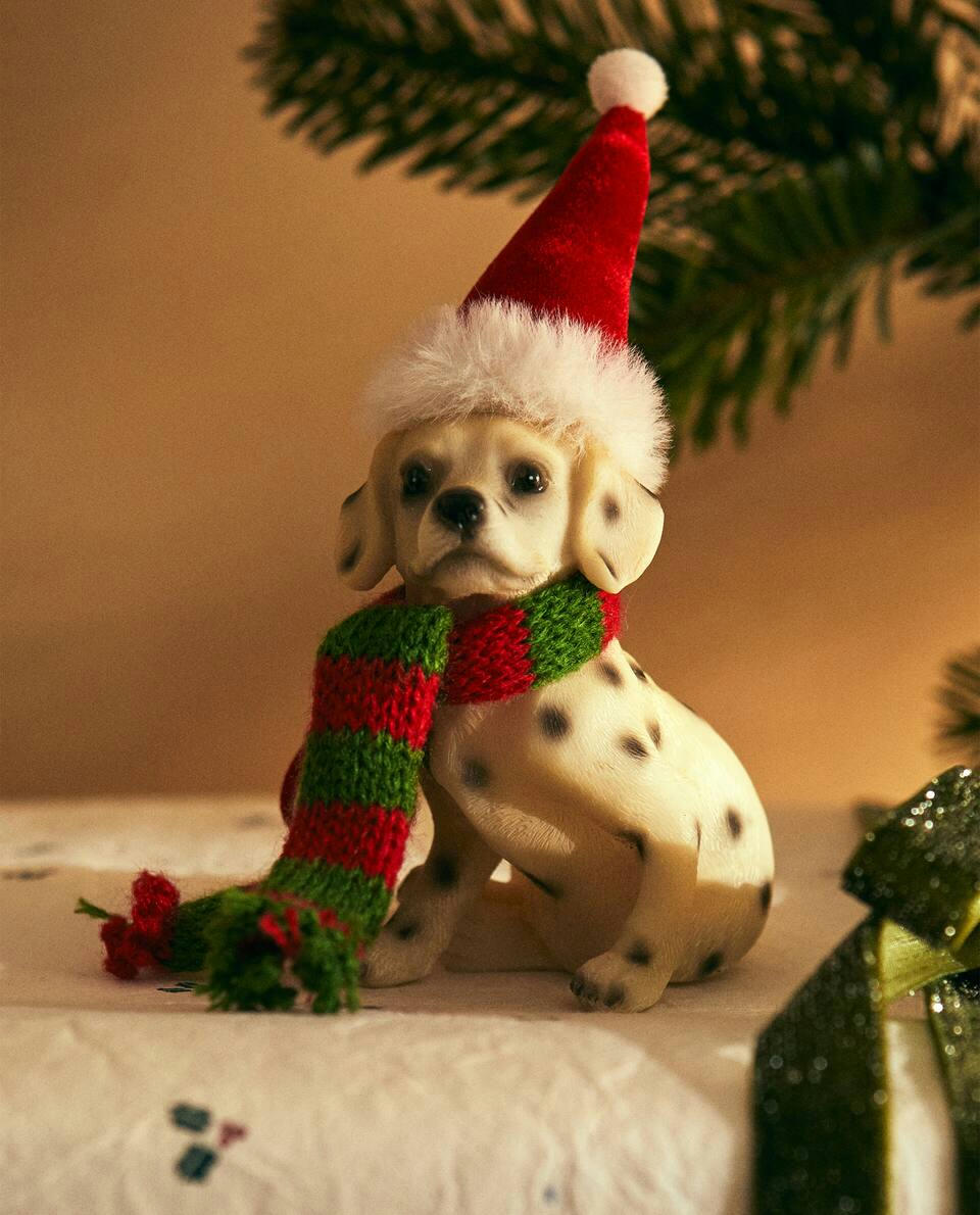 Enfeite de Natal em resina com um dálmata