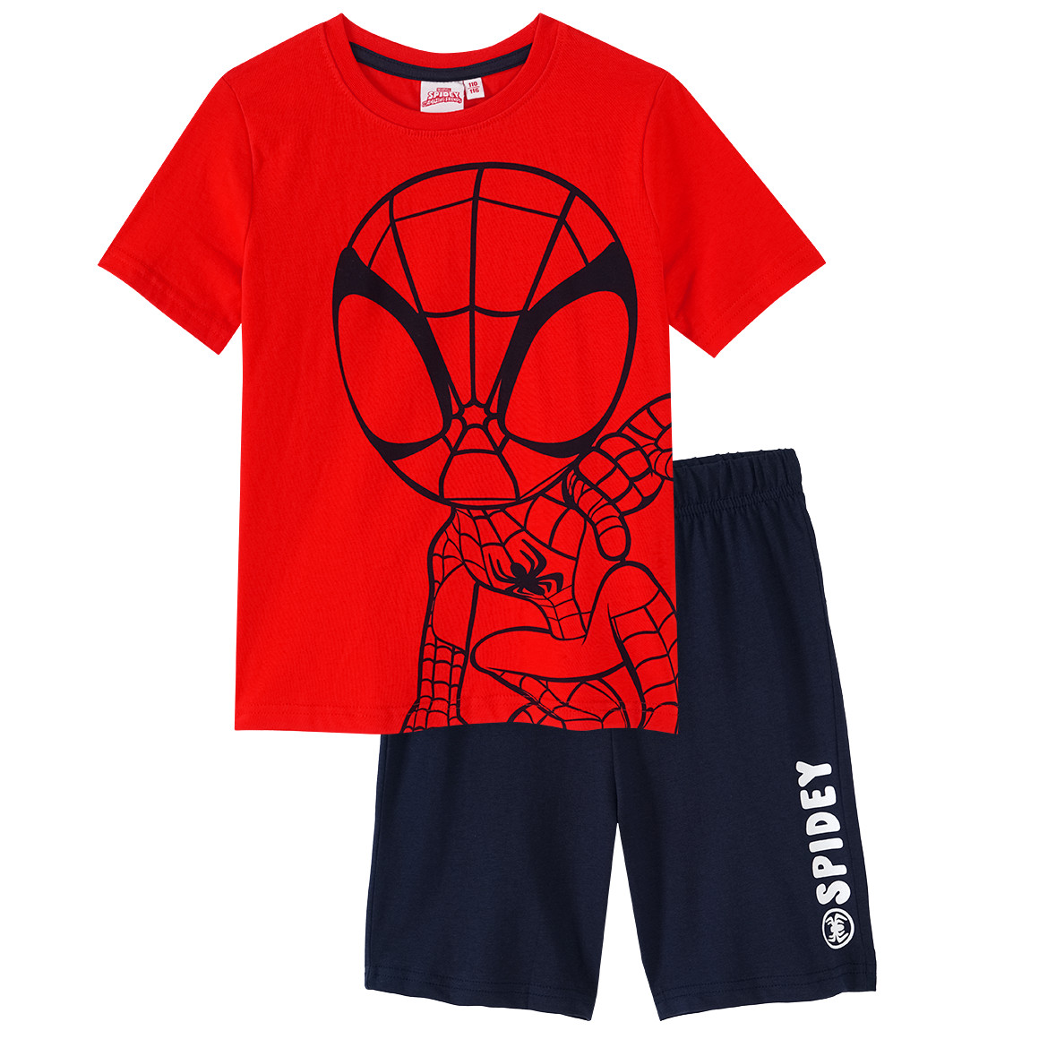 Topolino MARVEL Spidey Shorty aus Bio-Baumwolle rot / dunkelblau