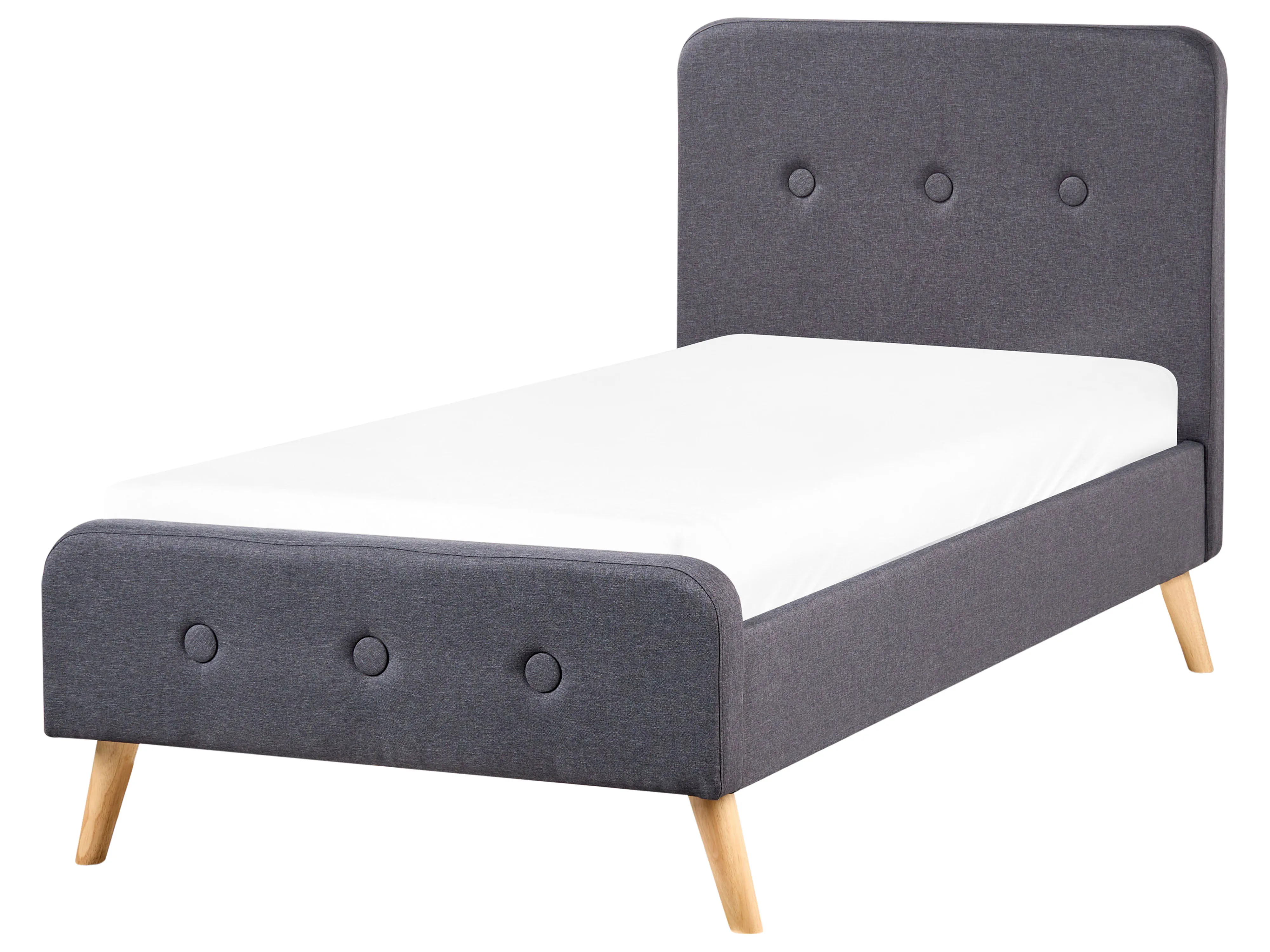 Bed Stof RENNES 90 x 200 cm Donkergrijs