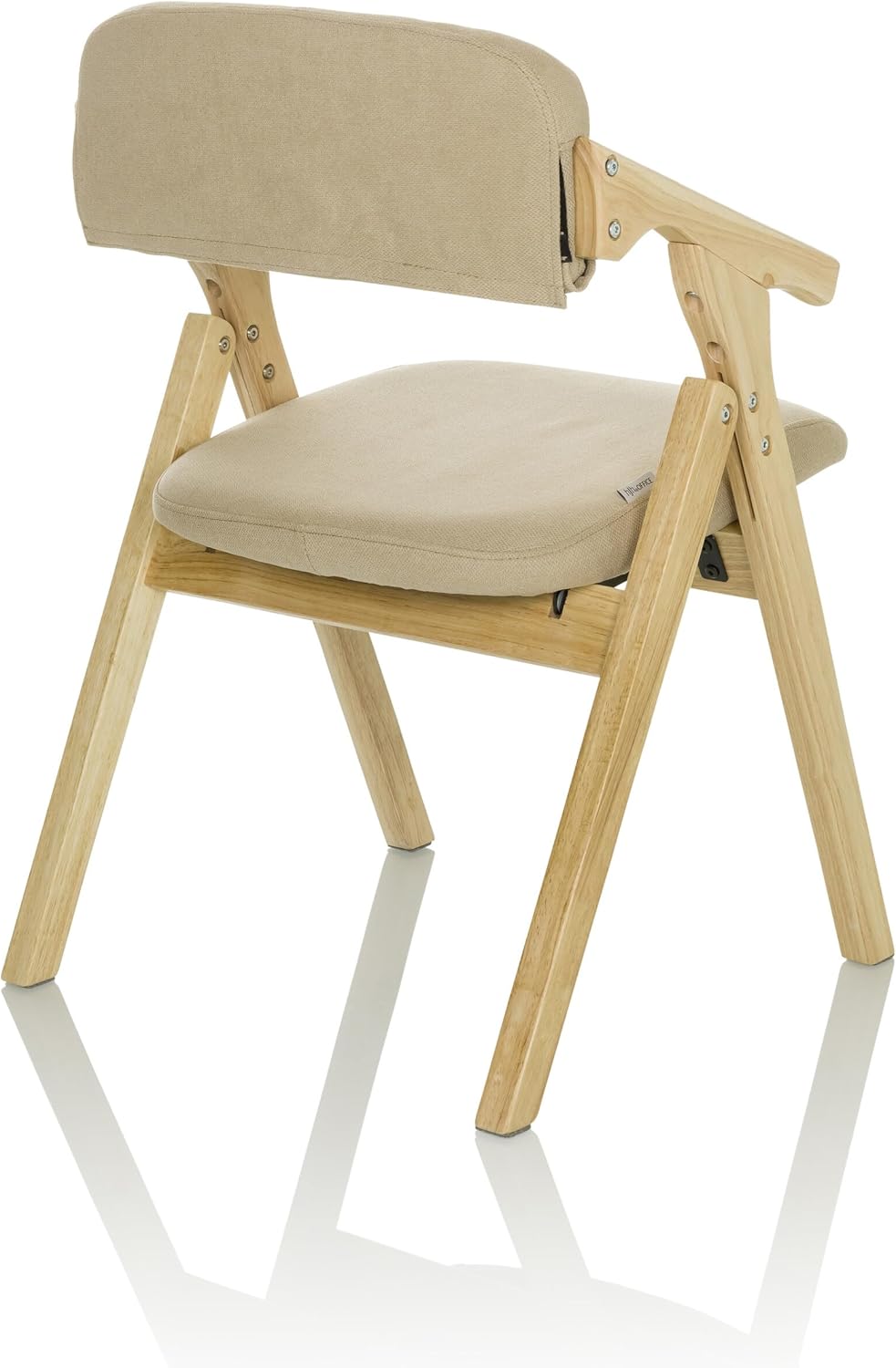 hjh OFFICE Holz-Klappstuhl gepolstert SCANDIO Besucherstuhl Faltstuhl aus Holz klappbar, bis 120 kg, Beige, 729443