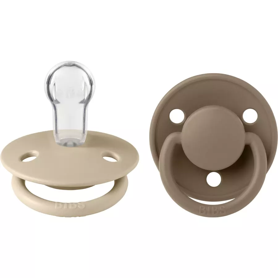 BIBS® Schnuller De Lux Vanilla  Dark Oak 0-36 Monate, 2 Stk.