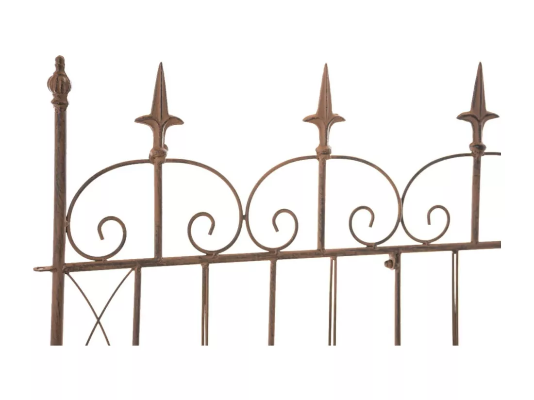 Lot de 4 Clôture de jardin - Métal & Métal - Marron antique - Mangold