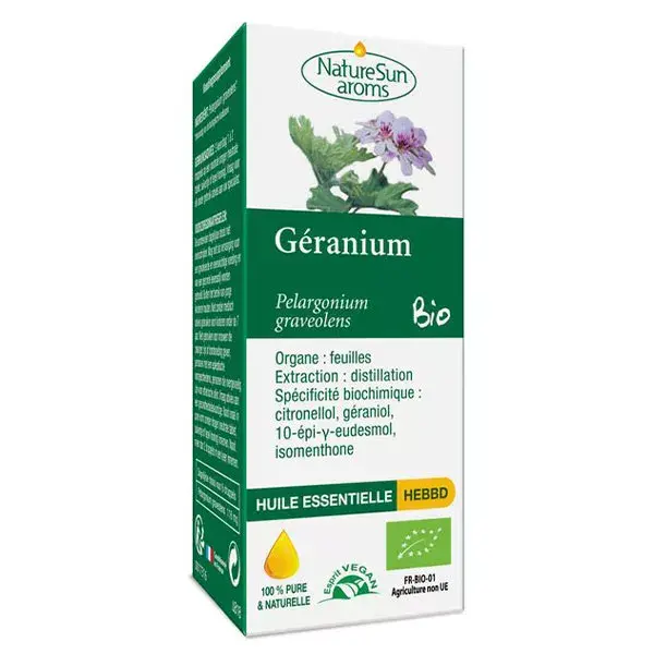 Óleo Essencial de Gerânio Orgânico NatureSun Aroms 10ml