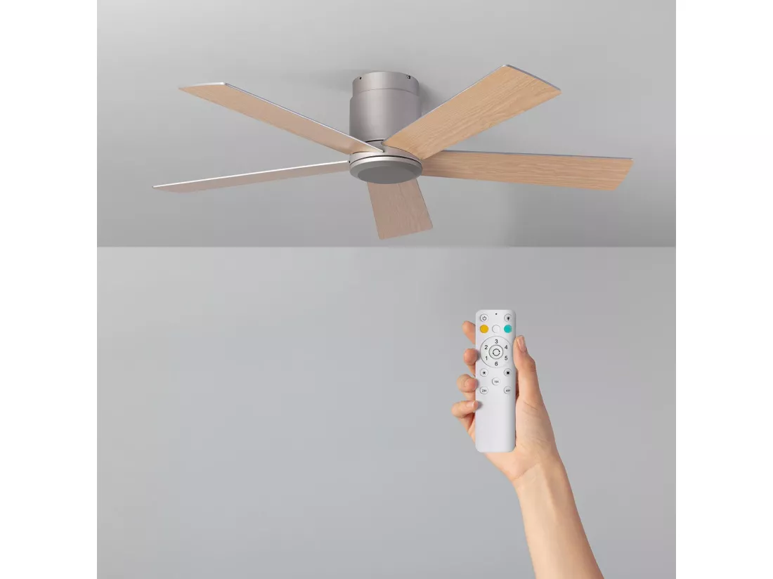 Ventilateur de Plafond Silencieux Flatiron 132 cm Moteur DC Bois clair Télécommande Sans lumière