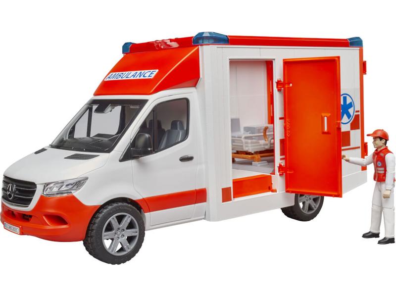Bruder Spielwaren Rettungsfahrzeug MB Sprinter Ambulanz mit Spielzeug-Ambulanz-Einsatzfahrzeug
