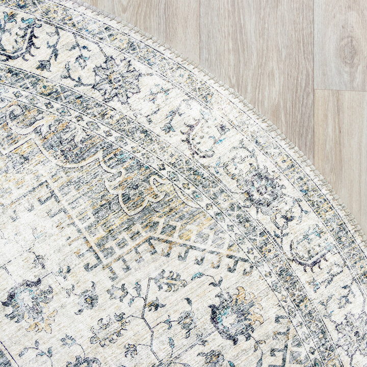 Rond Vintage vloerkleed - Lago Grijs | Hoge kwaliteit