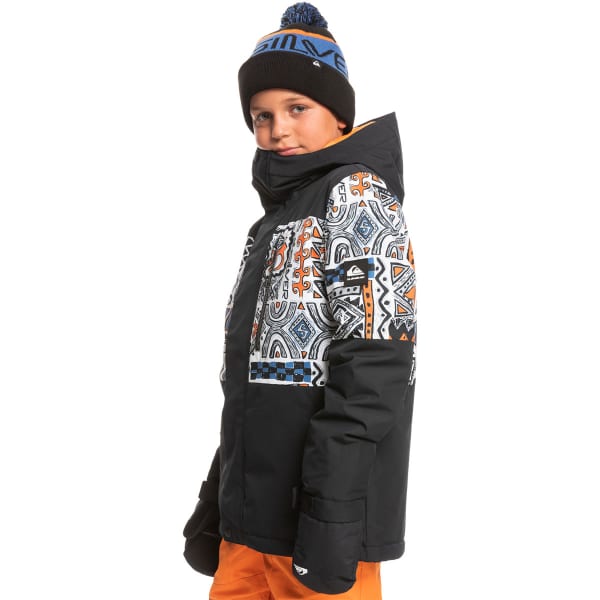 Veste de ski QUIKSILVER MISSION PRINTED BLOCK YOUTH JK RUSSET ORANGE BIG TRIBE