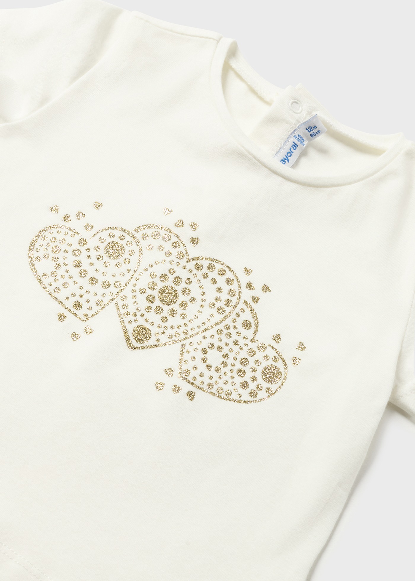 Camiseta de manga curta em algodão sustentável para bebês