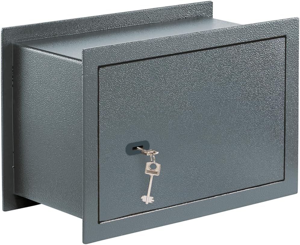BURG-WÄCHTER Wandtresor mit Schlüssel, 16,5 l, 15,3 kg, Pure-Safe PSW 130 K, Anthrazit, Außen: 313 x 445 x 195 (HxBxT)