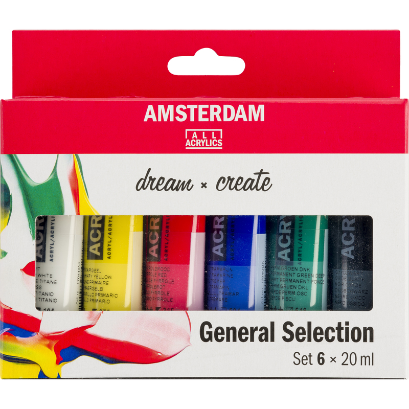 Amsterdam Acrylfarben Standard Series Allgemeine Auswahl Set, 20 ml, assortiert, 6 Stück
