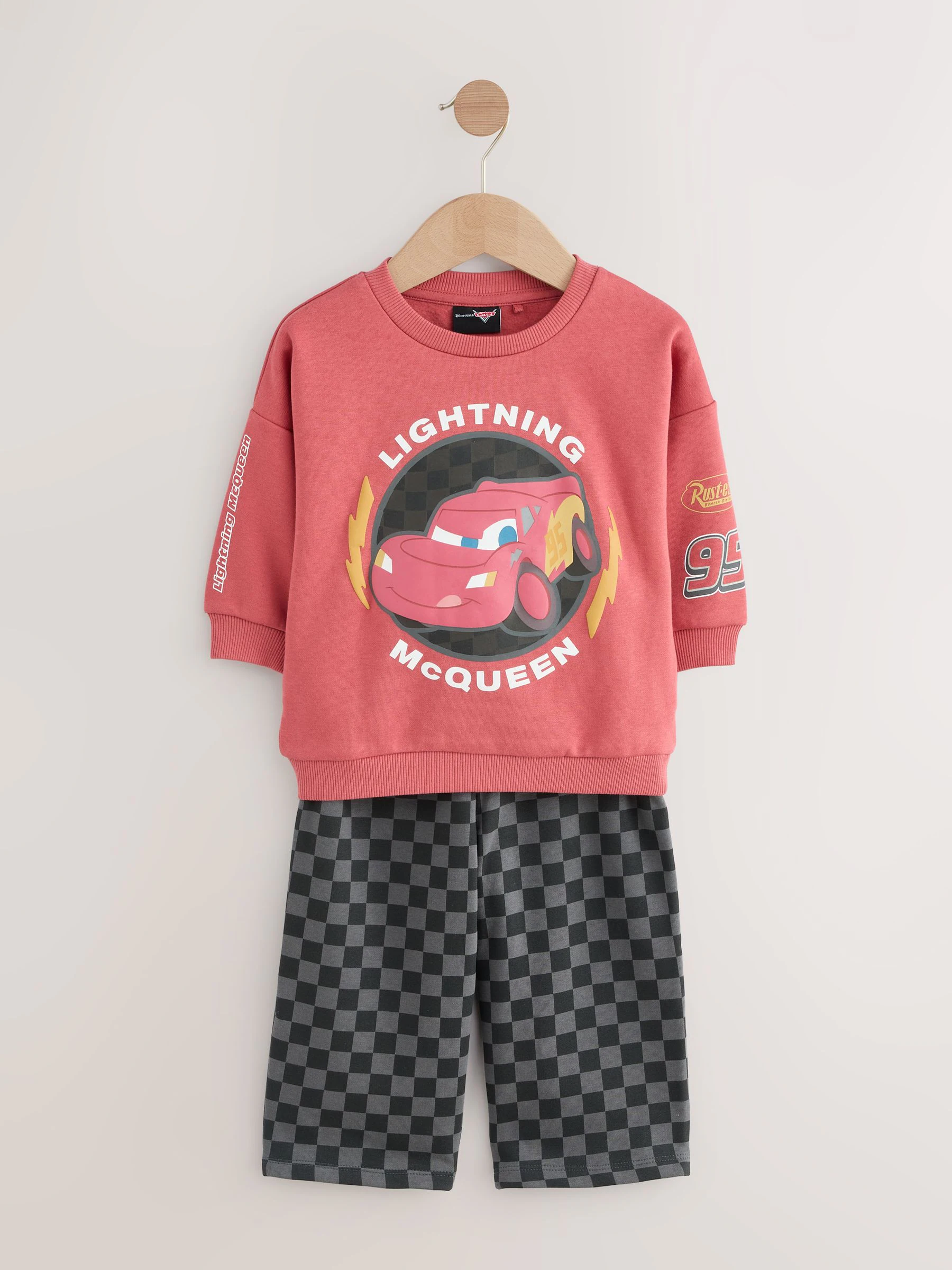 Rood antracietkleurig - Cars set van sweatshirt met ronde hals en joggingbroek (9mnd -8jr)
