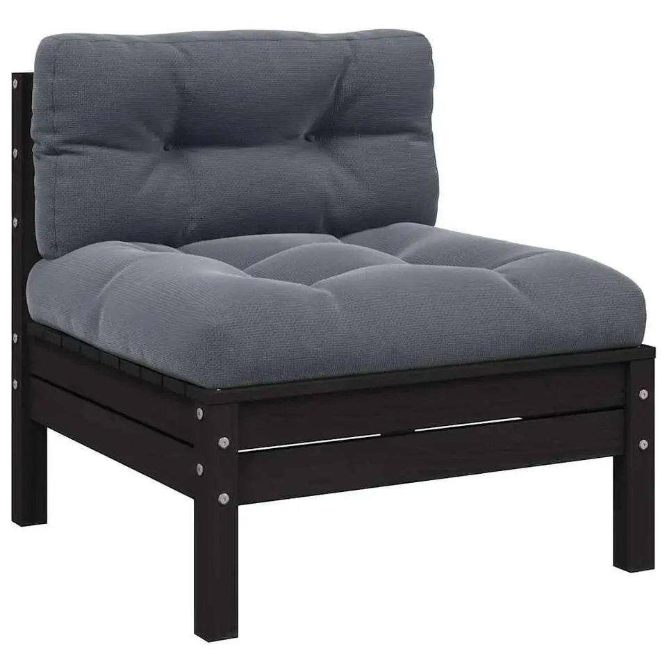 vidaXL - Loungeset - Grijs - Grenenhout - 3 stuks - Met kussens