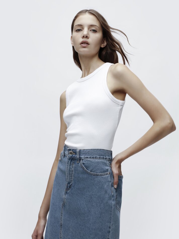 Saia longa jeans - Índigo
