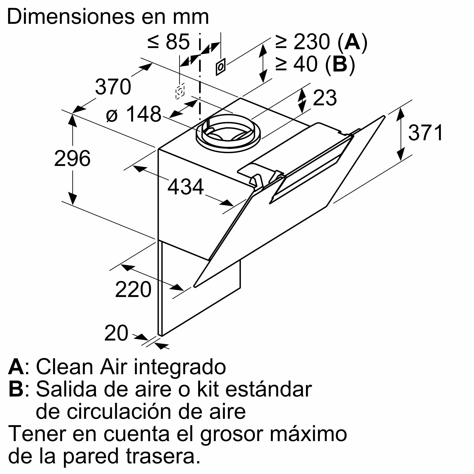 Série 2 Campana decorativa de pared 80 cm Negro DWK87EM60