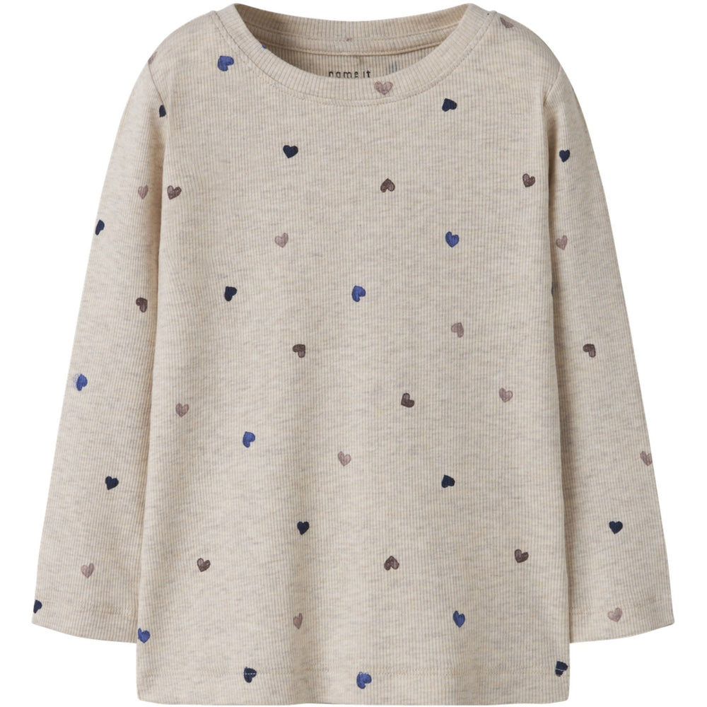 Køb Name It Peyote Melange Hearts Nmfnutti Ls Top Noos