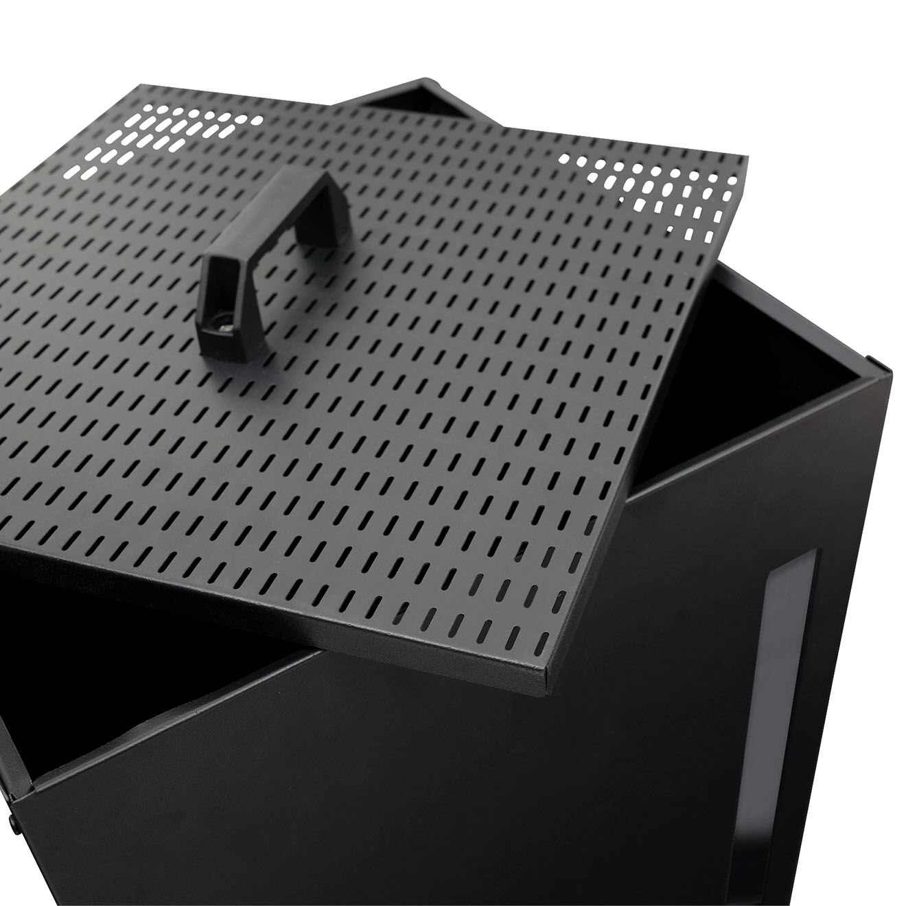 Idomya Réservoir à granules et pellets 70L noir - 36x36x76 cm
