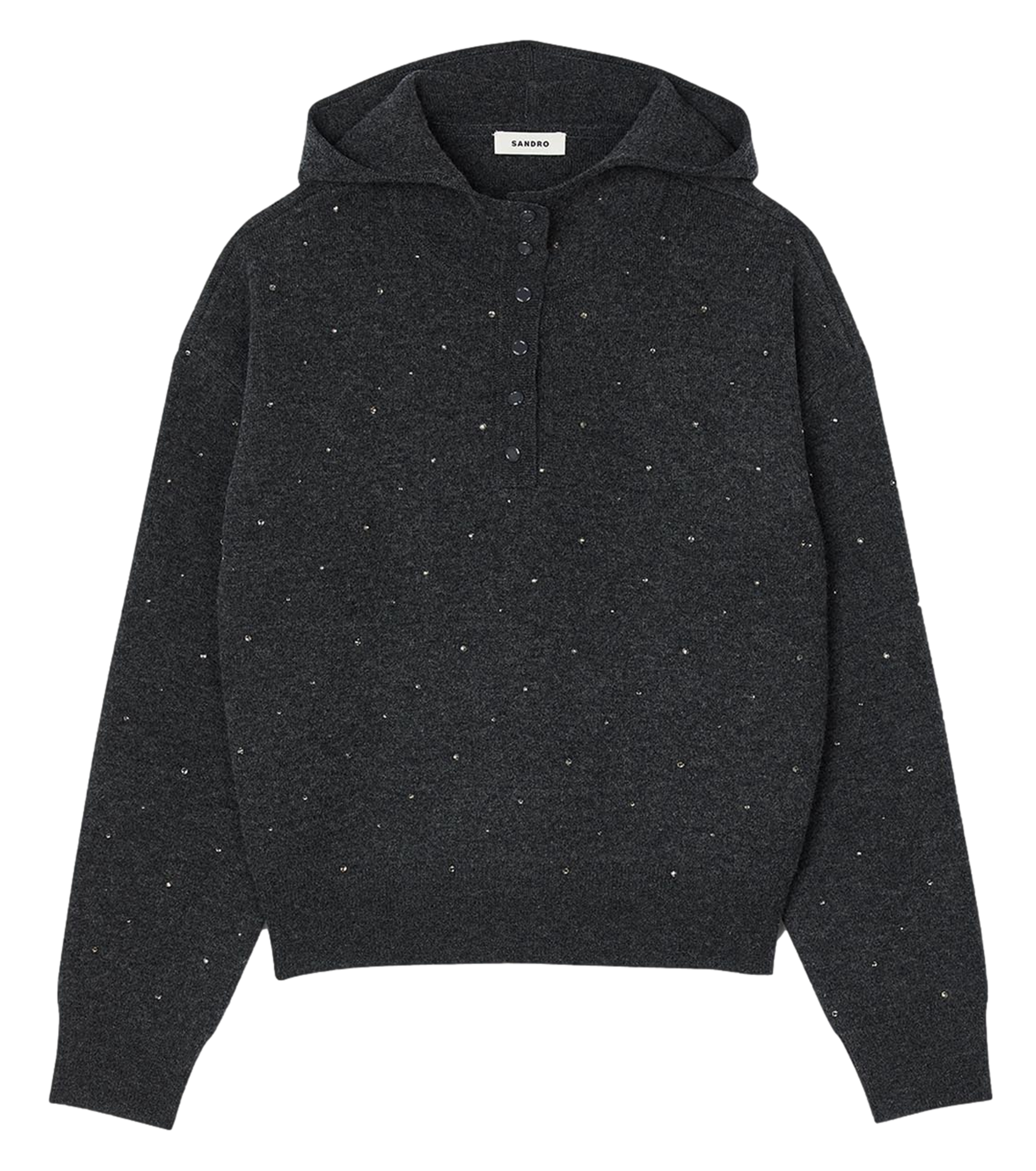 Pull col à capuche| Gris