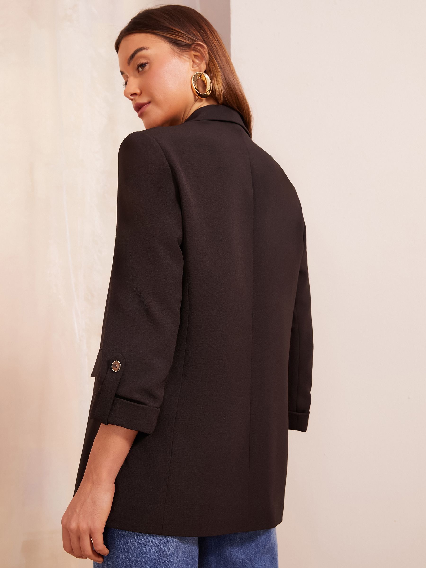 Zwart - Friends Like These maatgesneden blazer met mouwdetails