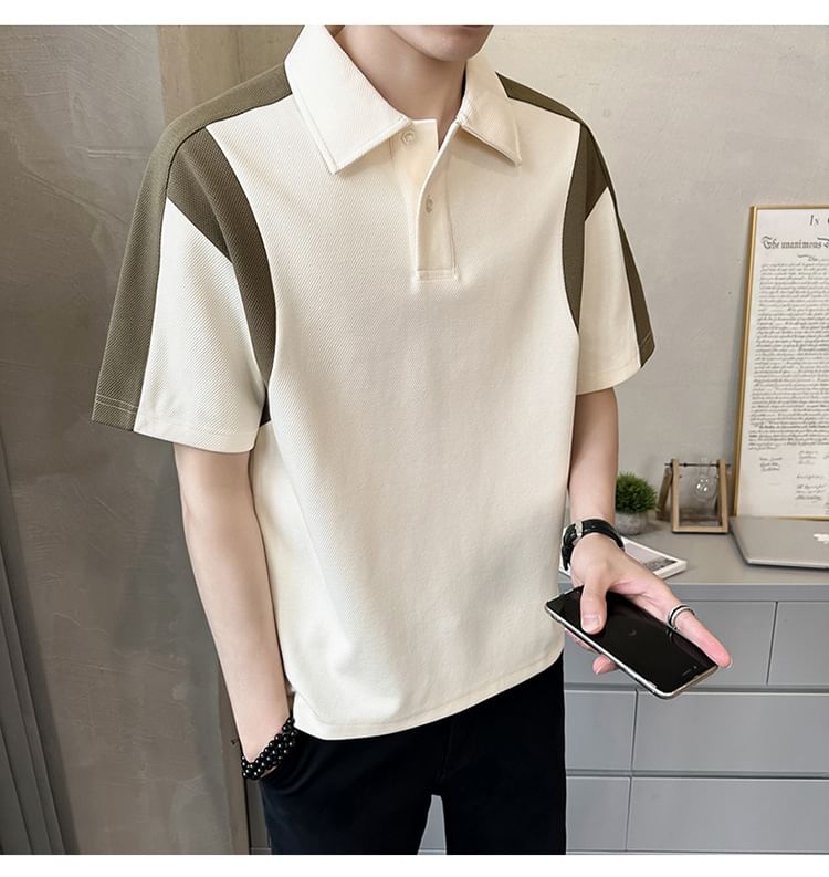 Capbrew - Poloshirt met korte mouwen en kraag en tweekleurige panelen