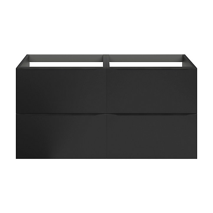 Meuble sous vasque à suspendre GoodHome Imandra noir mat L. 120 x H. 60 x P. 45 cm