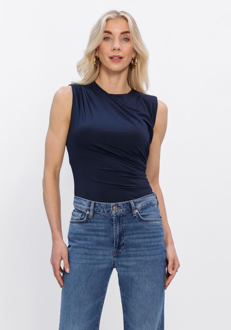 donkerblauwe rosemunde top billie sl drape top