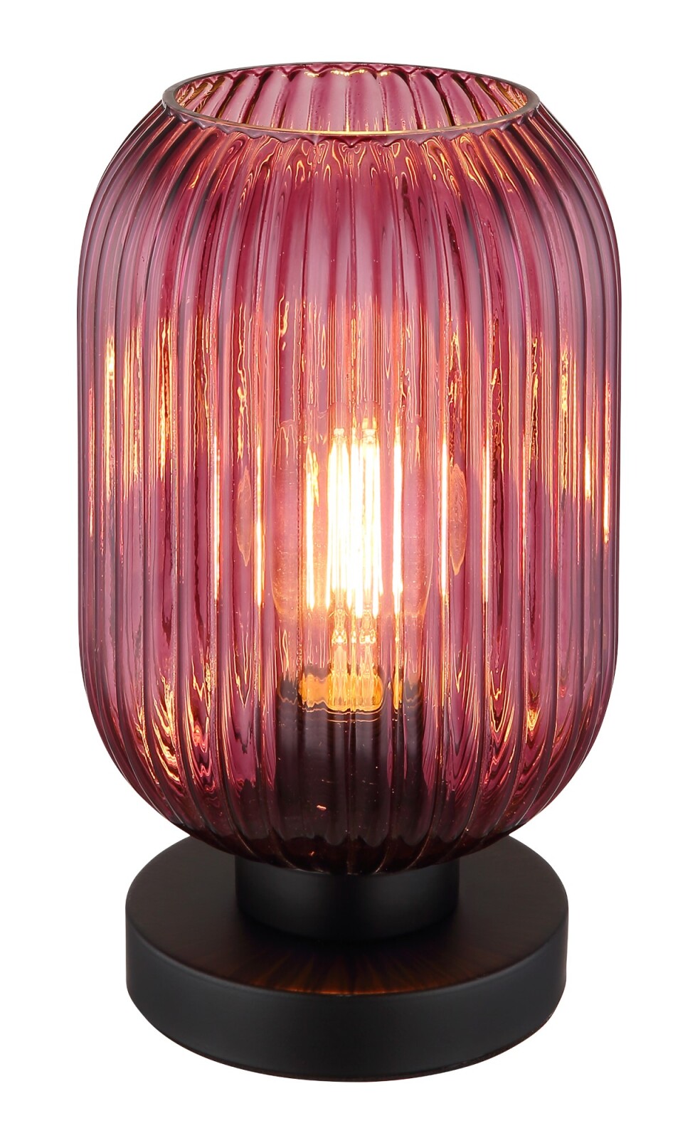 Tischleuchte - lila - Glas - 24 cm hoch