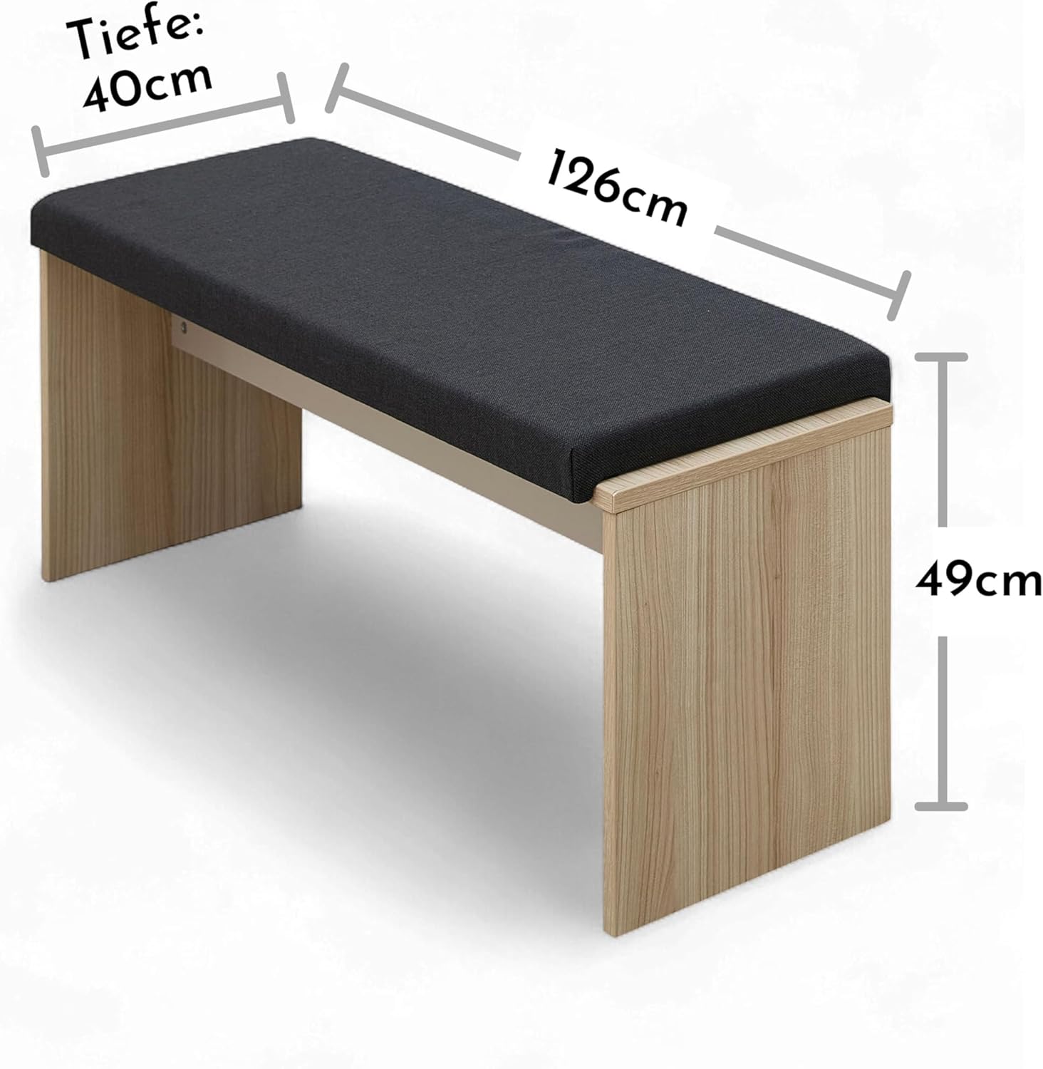 Stella Trading INA Sitzbank in Artisan Eiche Optik FSC-Zertifiziert - Moderne Esszimmerbank für Ihren Wohn- & Essbereich - 126 x 49 x 40 cm (B/H/T)