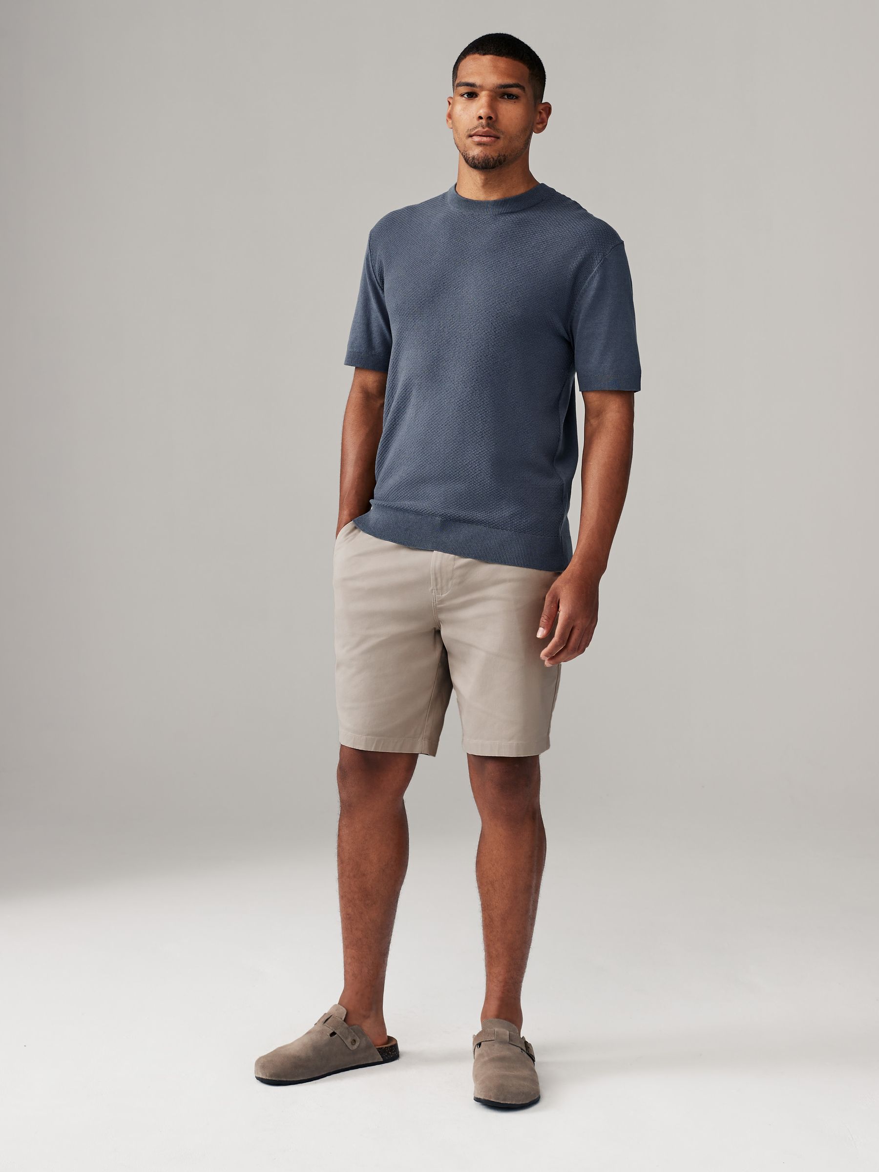 Pastelkleurig - Slim Fit - Set van 4 chinoshorts met stretch
