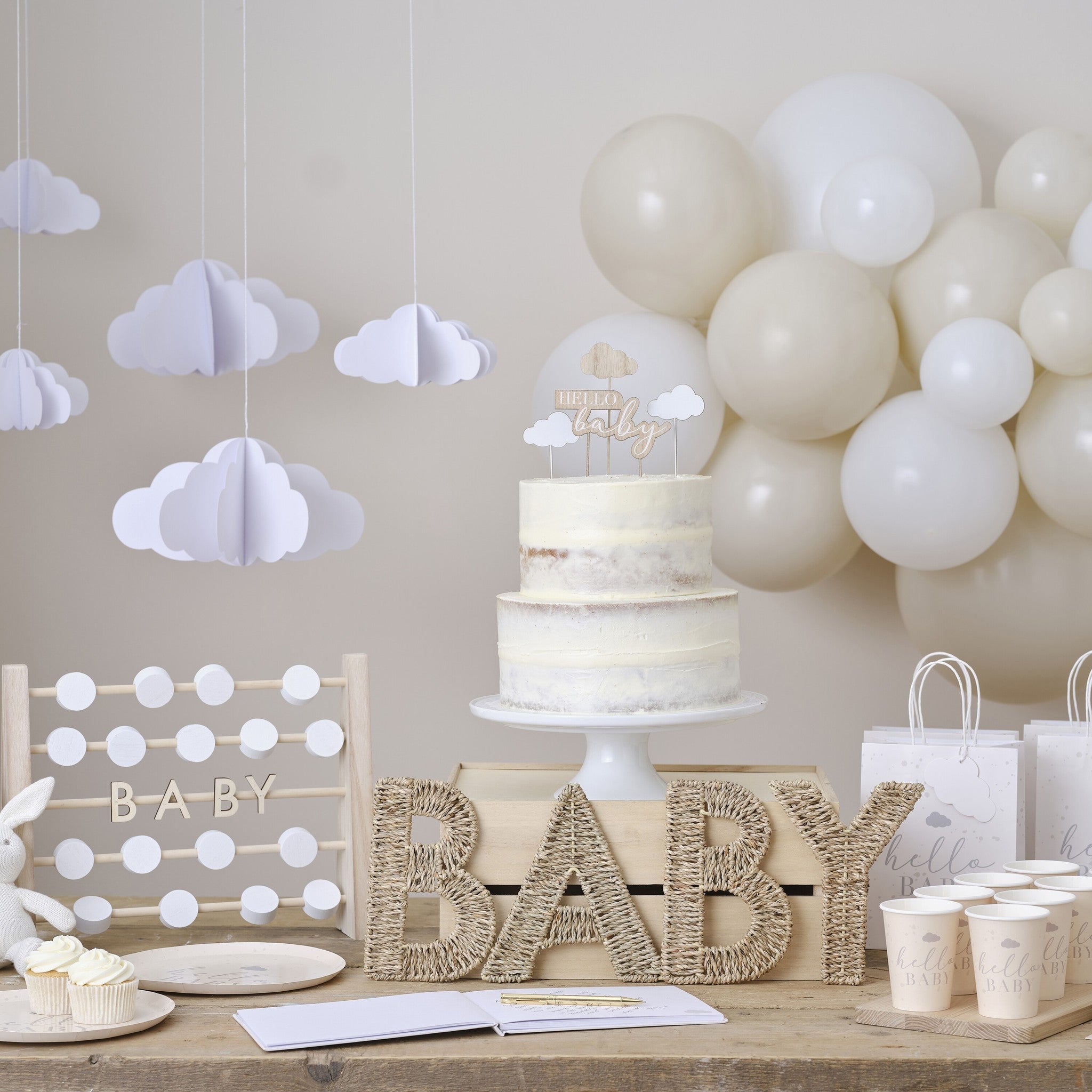 Hangdecoratie Wolken 3D 15cm 5st