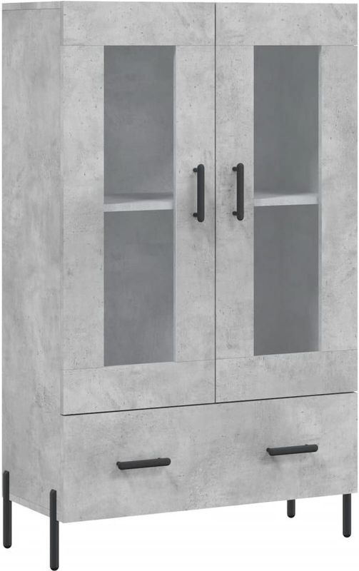 vidaXL - Hoge Kast - Betongrijs - Bewerkte Hout - 69,5x31x115 cm