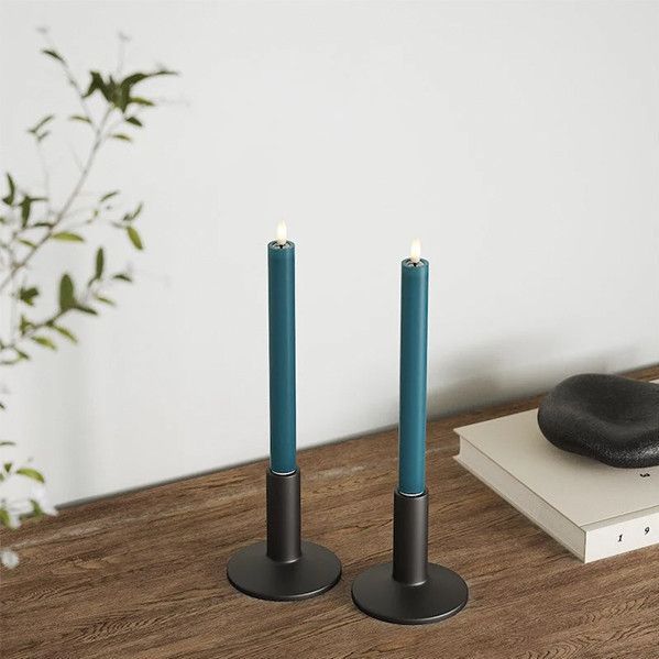 Deluxe HomeArt - Led Dinerkaars - Petrol - 3D Vlam - 2 Stuks