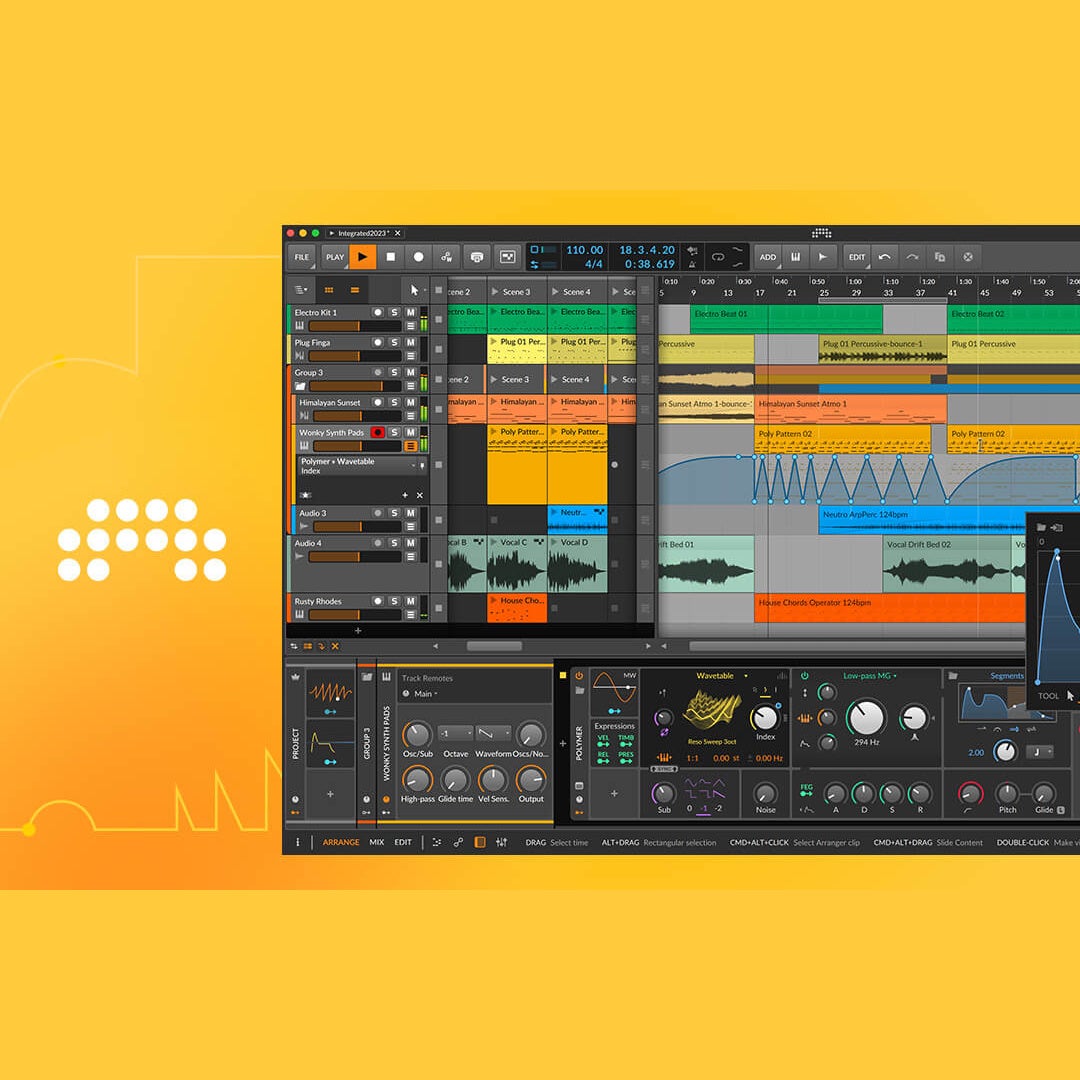 Bitwig Studio 5 Producer Upgrade van Essentials en 16 Track (download)