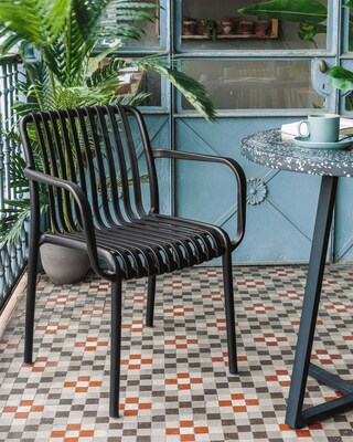 Kave Home Stapelstuhl Garten ISABELLINI 4er Set schwarz