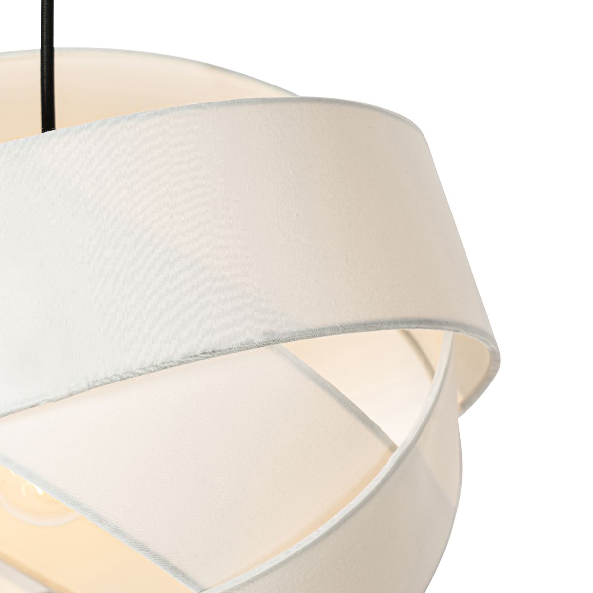 Moderne hanglamp wit met zwart - Cloth
