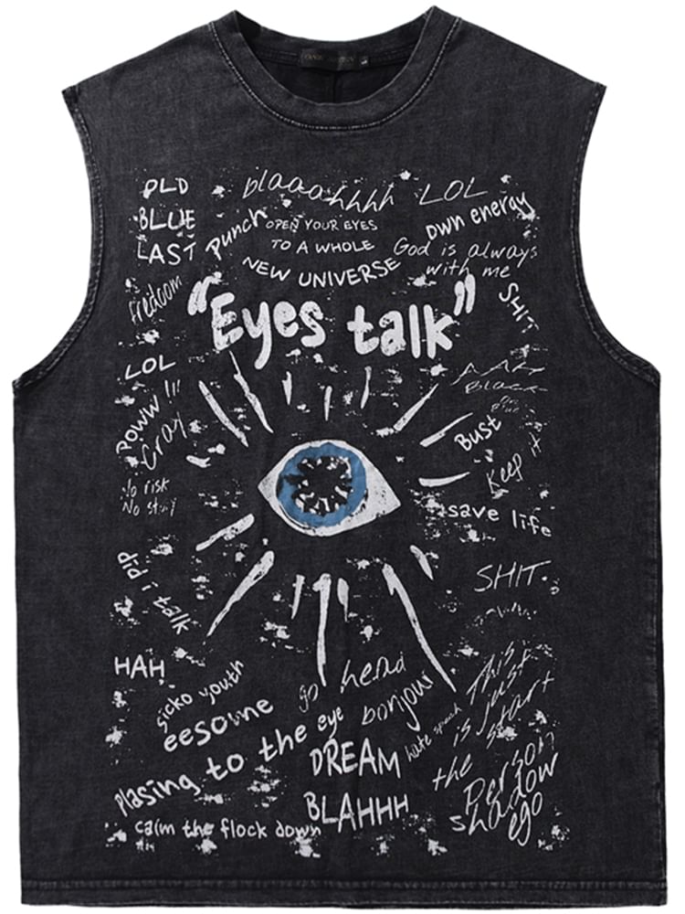 CHIC ERRO - Tanktop met ronde hals en letters