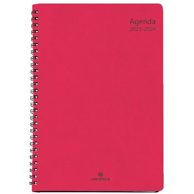 Agenda à spirale Grenade 25 - 1 semaine sur 2 pages - fuchsia - Oberthur