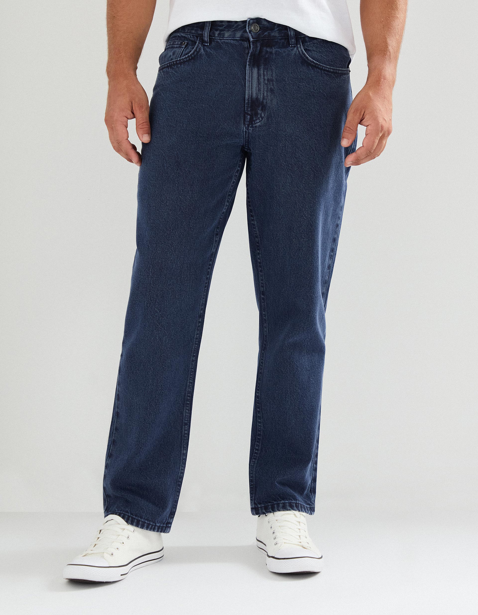 Calças 'Relaxed Fit', Homem, Azul Escuro