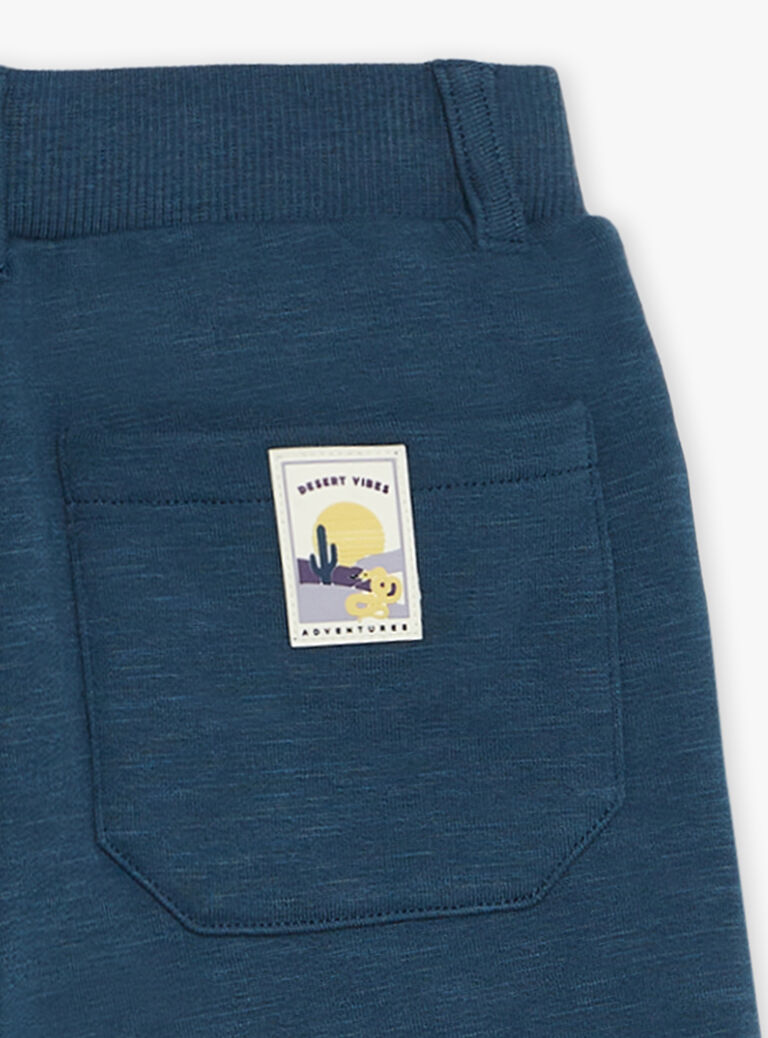 Bermuda bleu canard en molleton