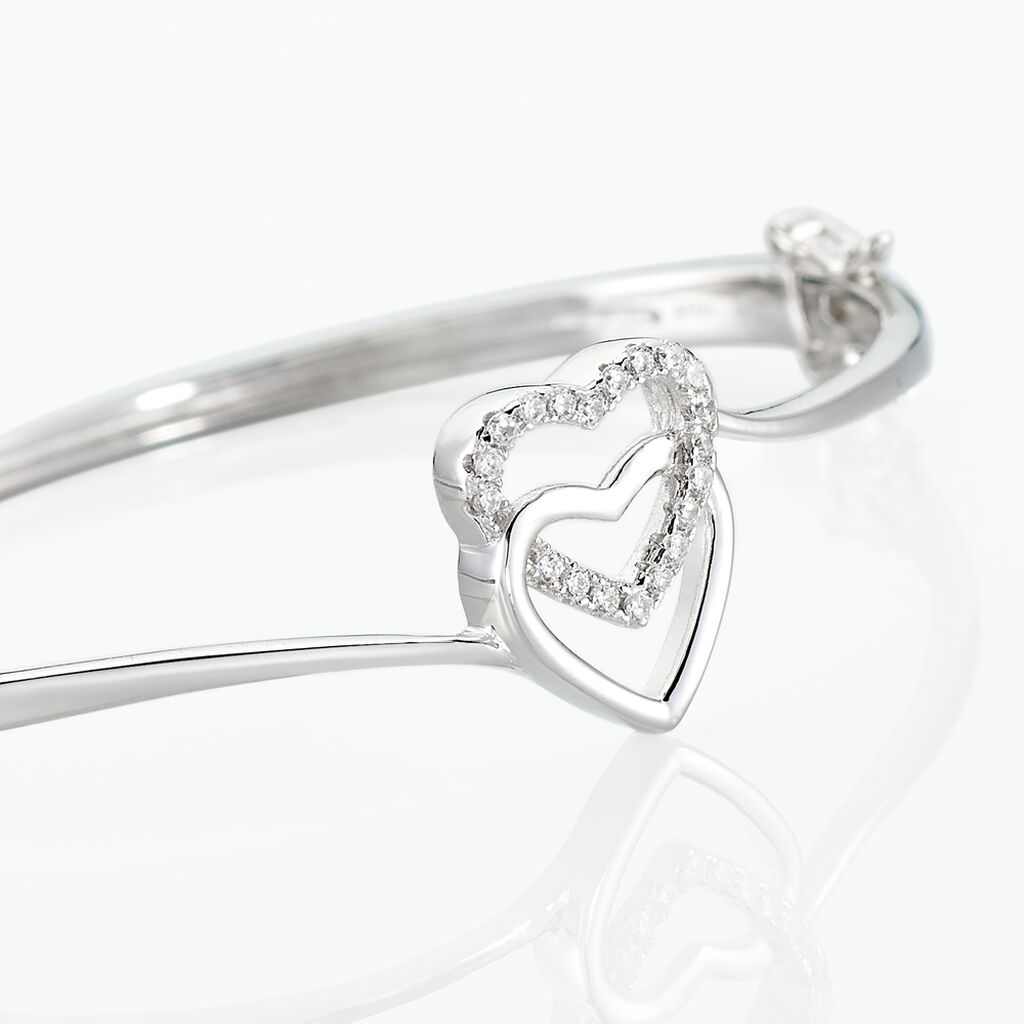 Bracelet Jonc Veronike Argent Blanc Oxyde De Zirconium