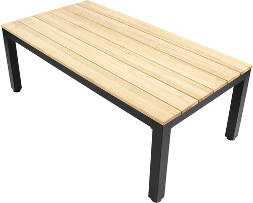 4-delige tuinmeubelset, aluminium met teakhout