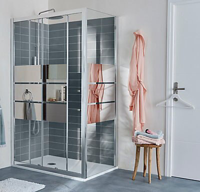 Receveur de douche à poser 80 x 120 cm, recoupable, résine, blanc, Cooke & Lewis Piro