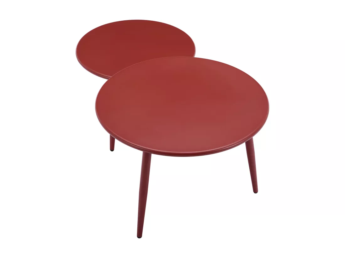 Salon de jardin en polypropylène et métal : un canapé 2 places, 2 fauteuils et 2 tables basses - Bordeaux - LOYNA de MYLIA